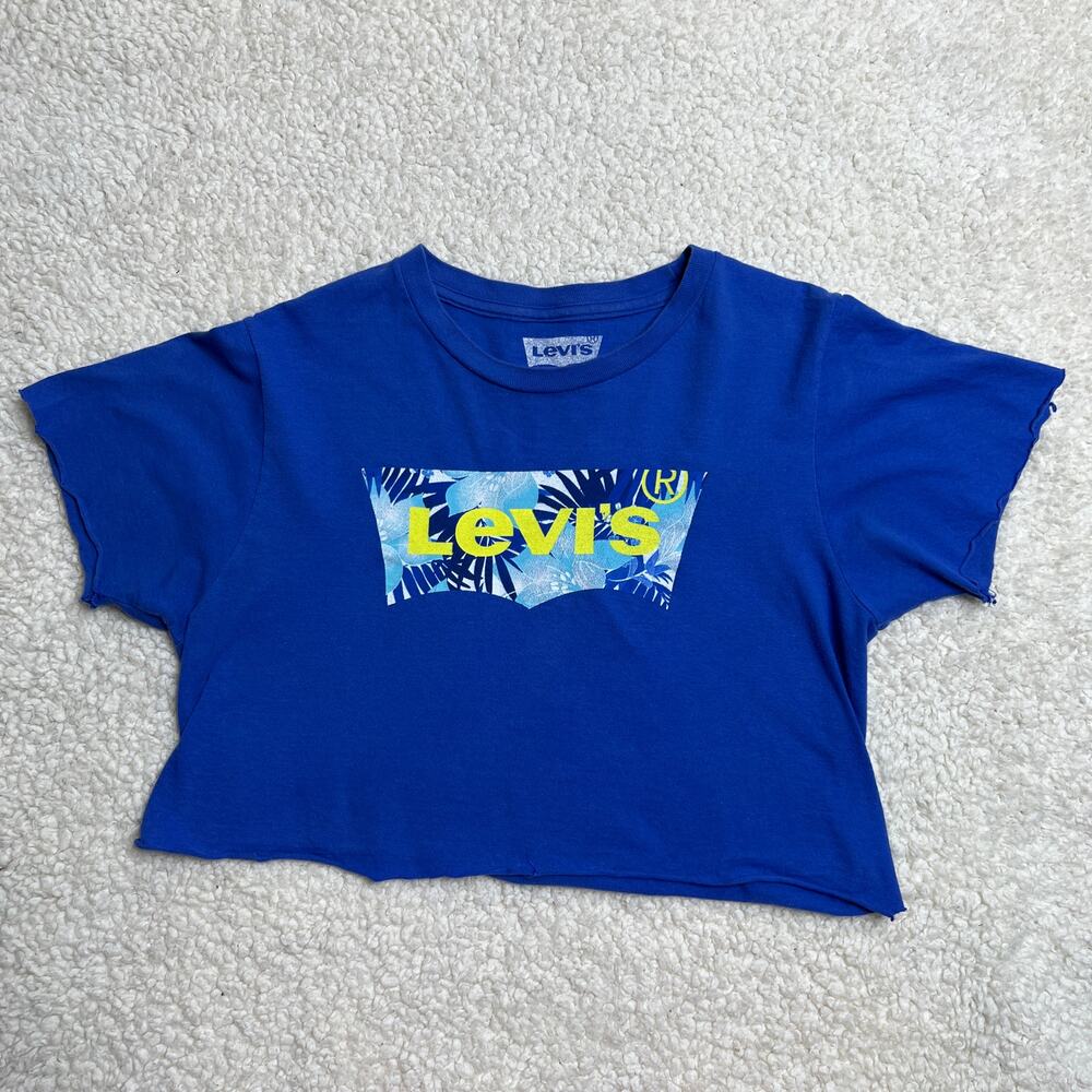 Levi's Blue Cropped Tee Small